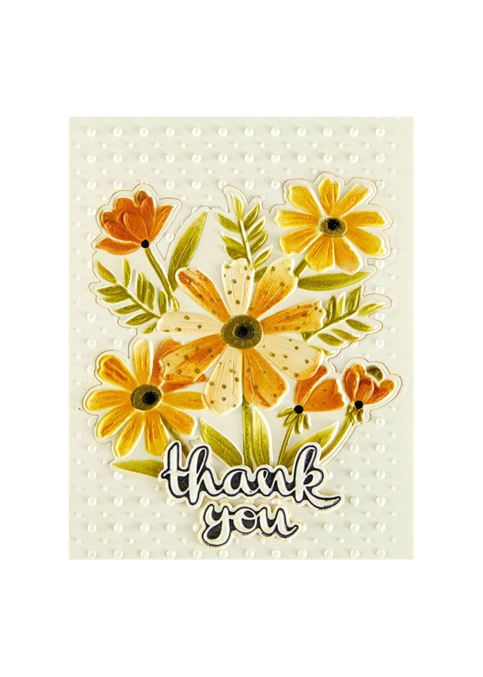 Spellbinders Wendy Vecchi 3D Emboss & Cut Folder, Tabbed Classics - Thank You Bouquet