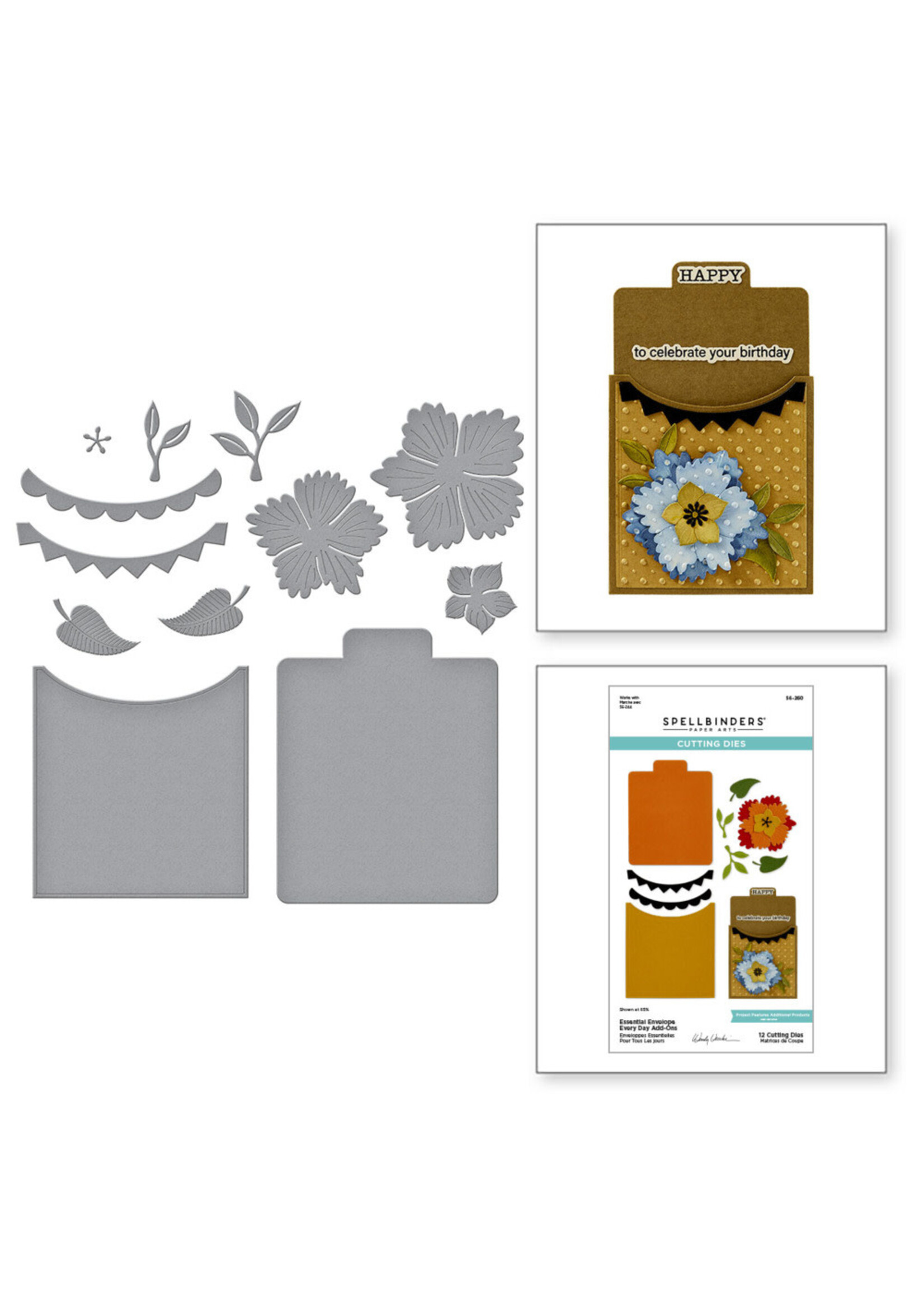 Spellbinders Wendy Vecchi Die, Tabbed Classics - Essential Envelope Every Day Add-Ons