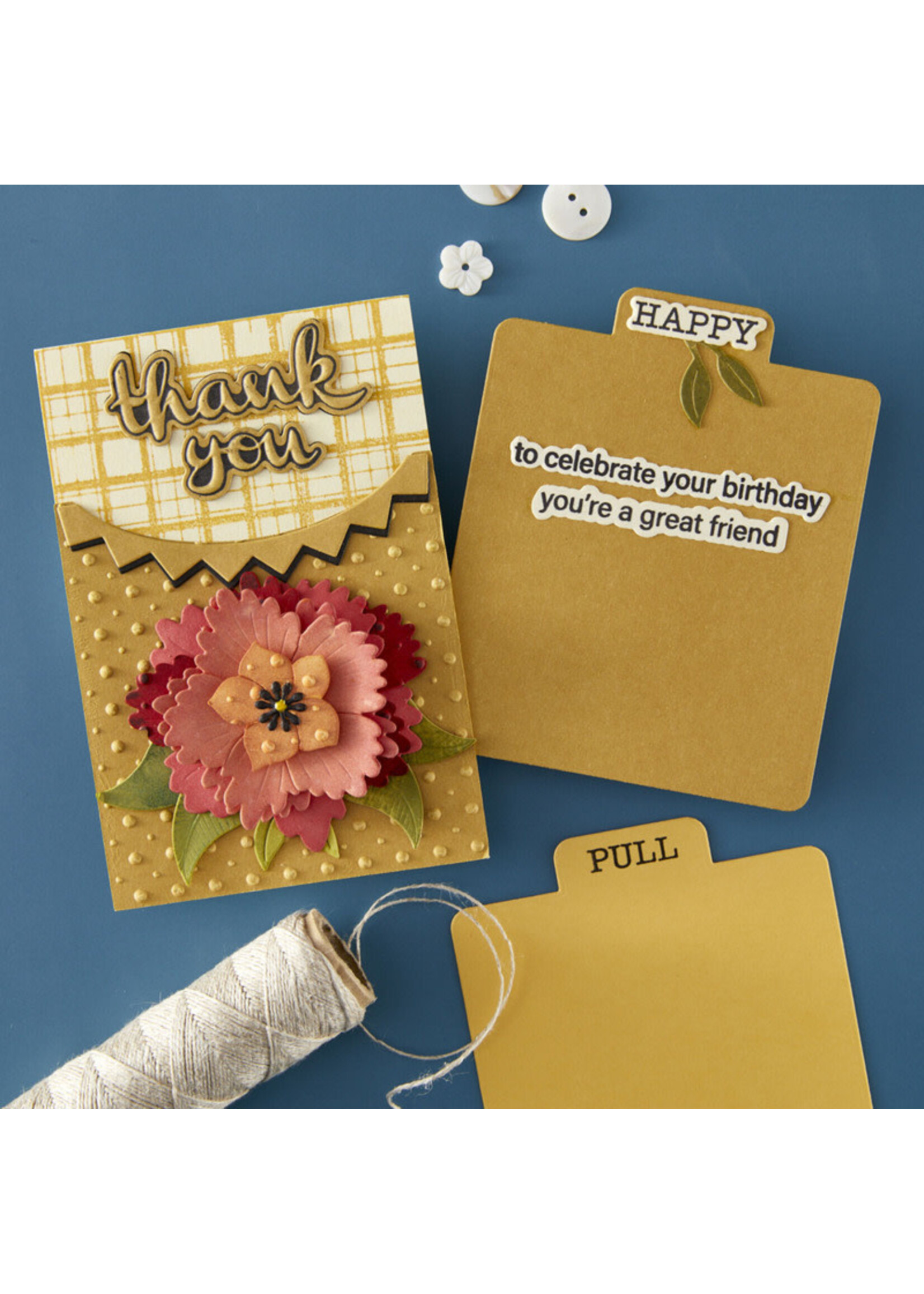 Spellbinders Wendy Vecchi Clear Stamp & Die Set, Tabbed Classics - Tabbed In & Out Sentiments