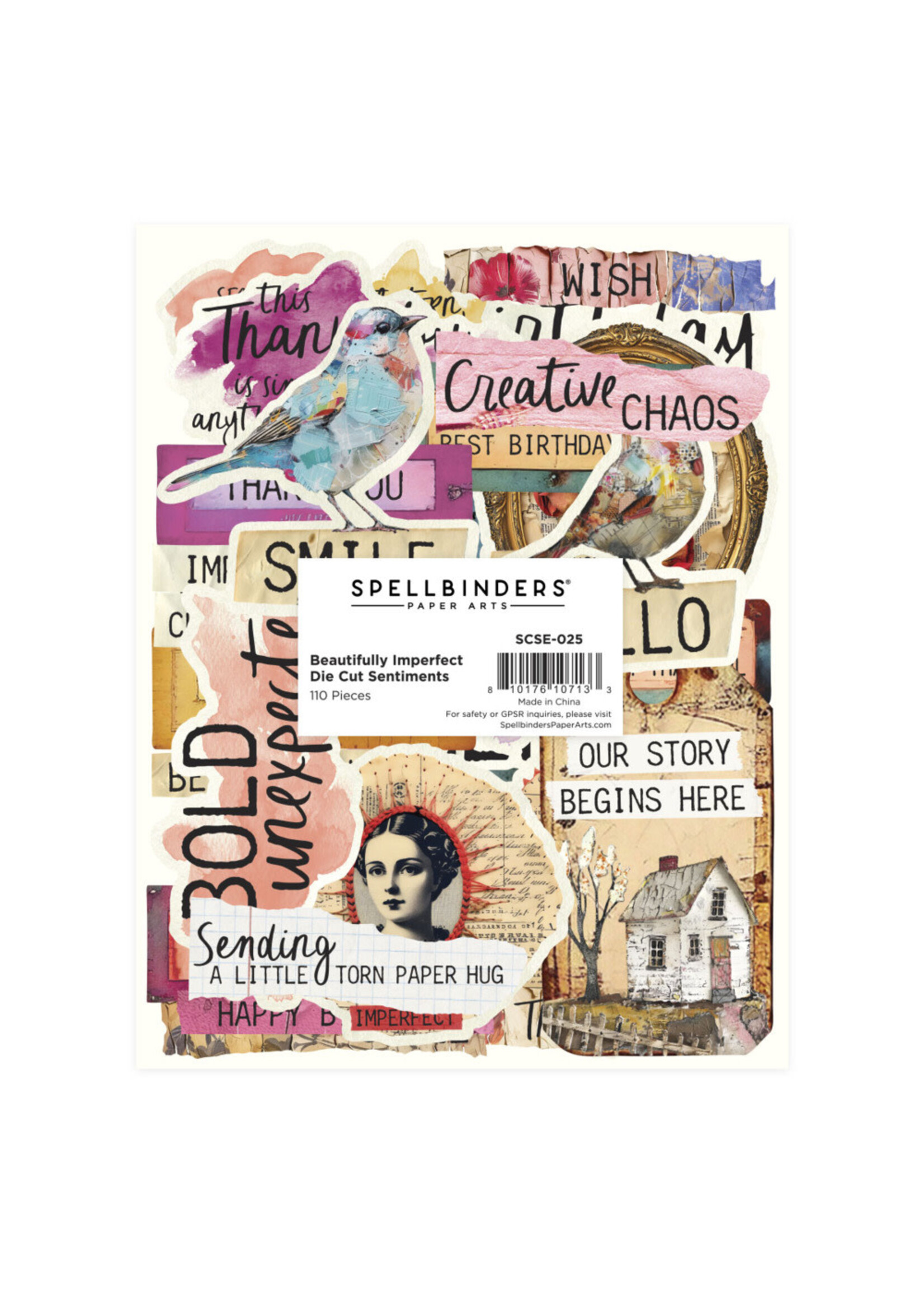 Spellbinders Spellbinders Die Cut Sentiments, Beautifully Imperfect (110 pc)