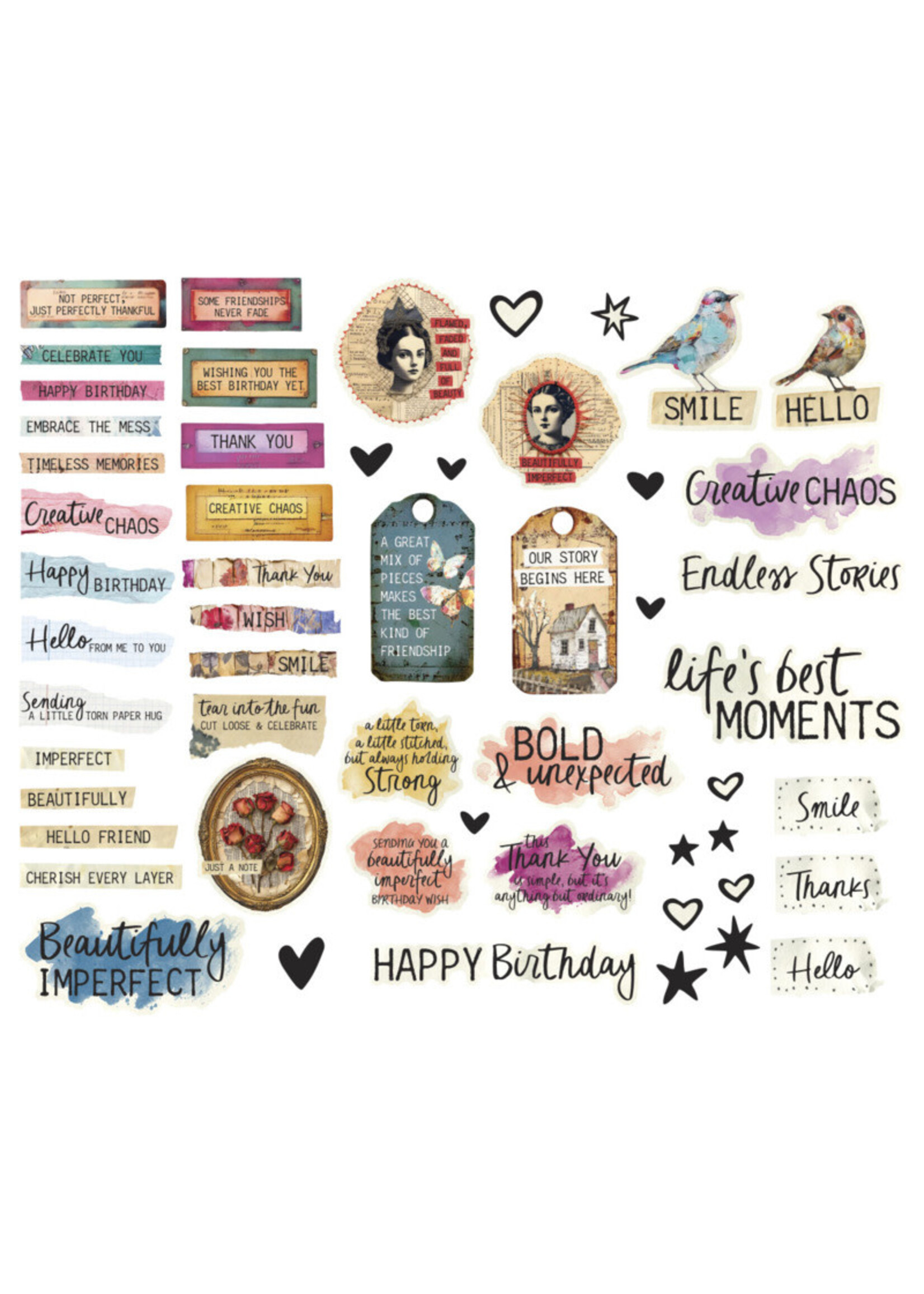 Spellbinders Spellbinders Die Cut Sentiments, Beautifully Imperfect (110 pc)