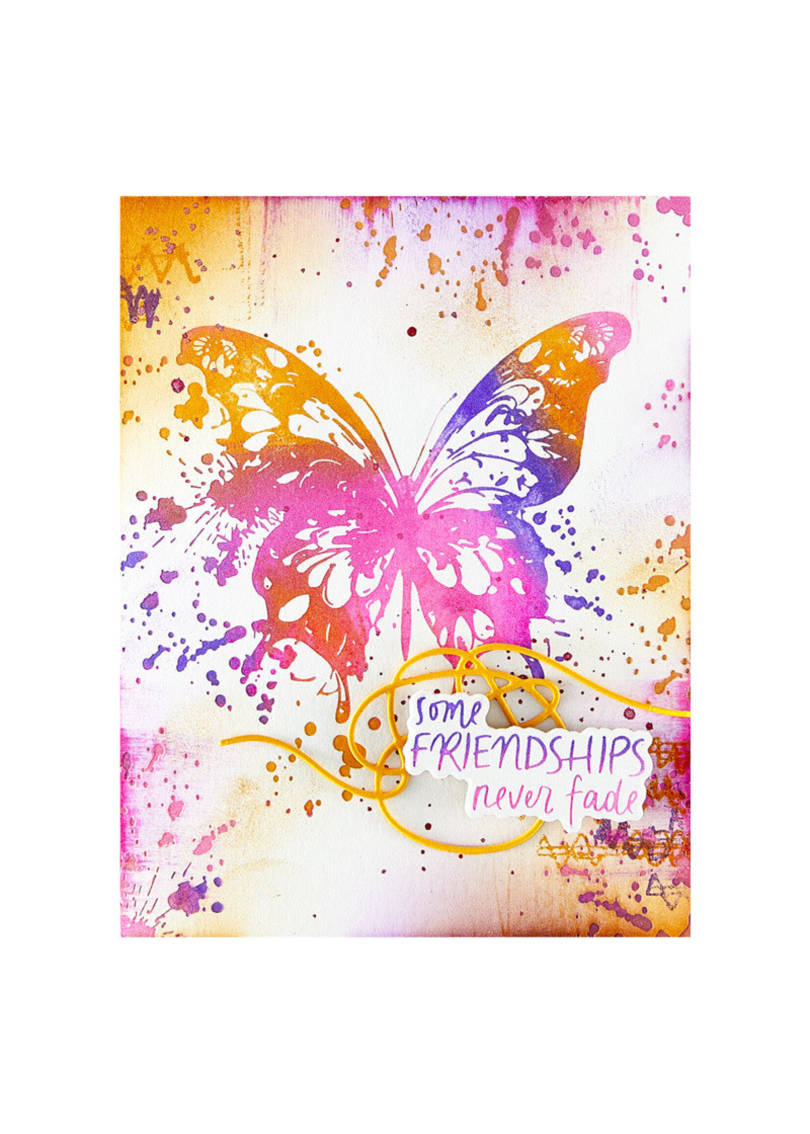 Spellbinders Spellbinders Press Plate & Die Set, Beautifully Imperfect - Butterfly Splatter