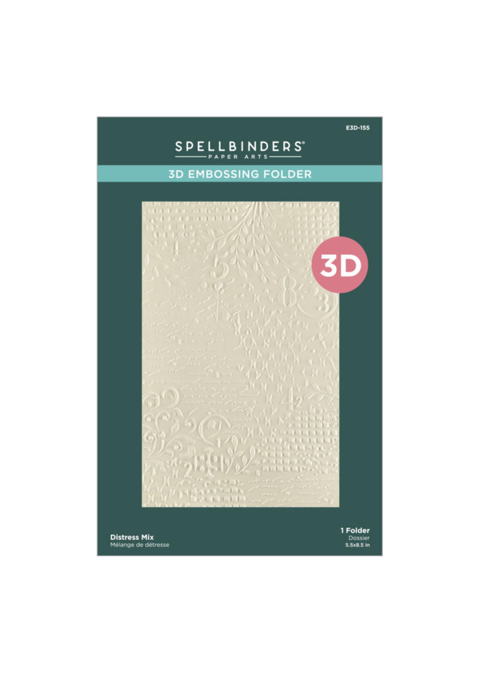 Spellbinders Spellbinders 3D Embossing Folder, Beautifully Imperfect - Distress Mix