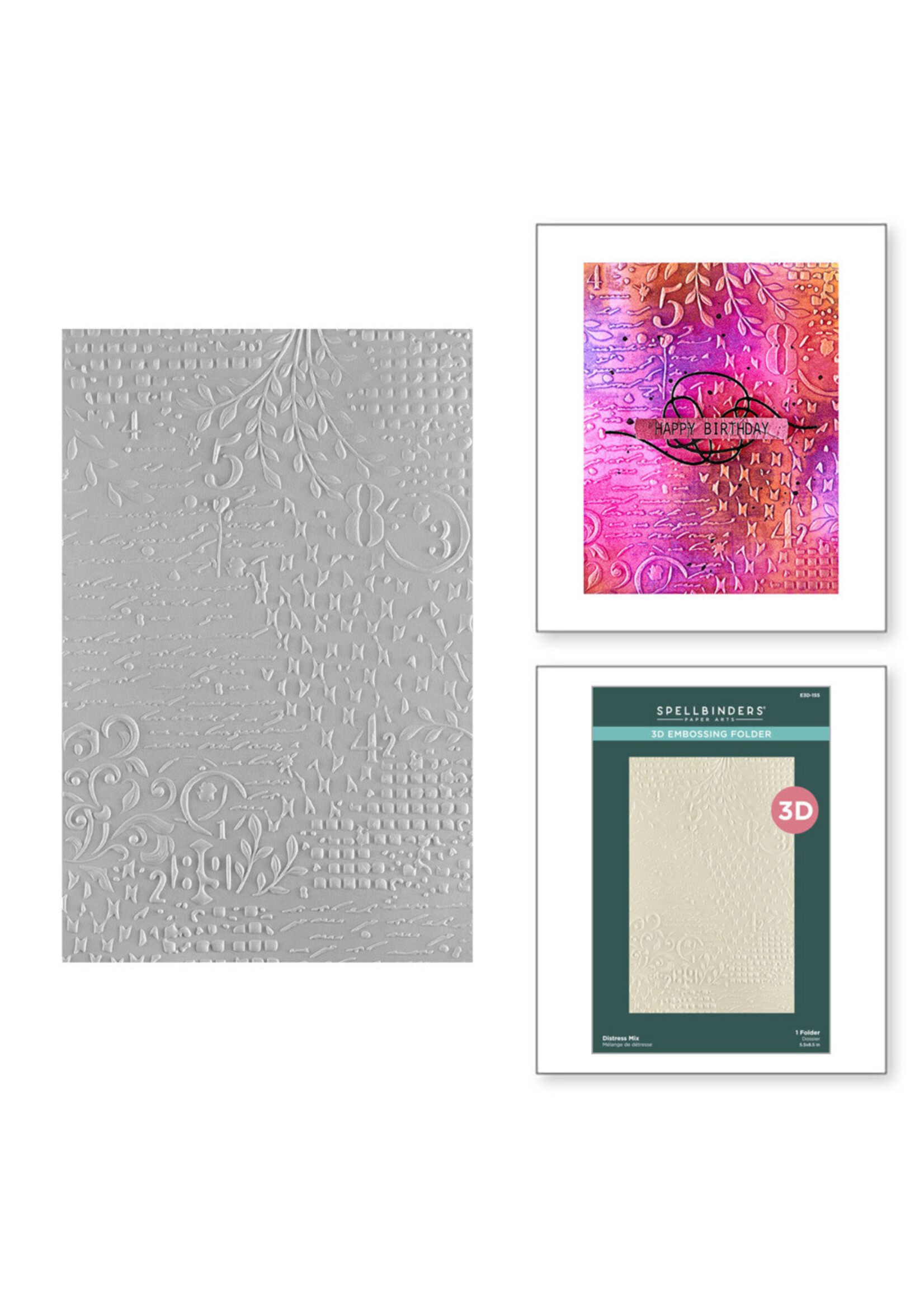 Spellbinders Spellbinders 3D Embossing Folder, Beautifully Imperfect - Distress Mix