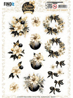 Berries Beauties 3D Push Out Sheet, Golden Whisper - Flowers