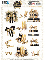 Berries Beauties 3D Push Out Sheet, Golden Whisper - Bow