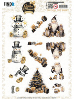 Berries Beauties 3D Push Out Sheet, Golden Whisper - Santa