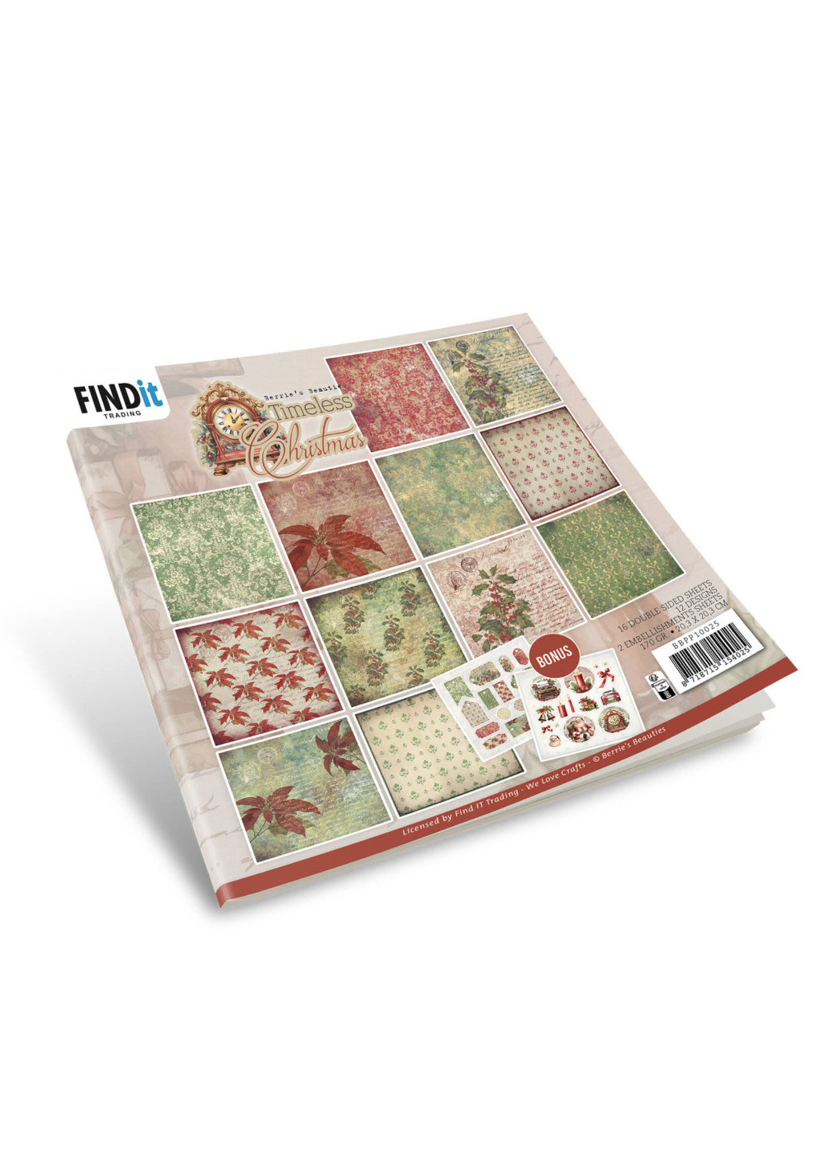 Berries Beauties 8X8 Paper Pack, Timeless Christmas