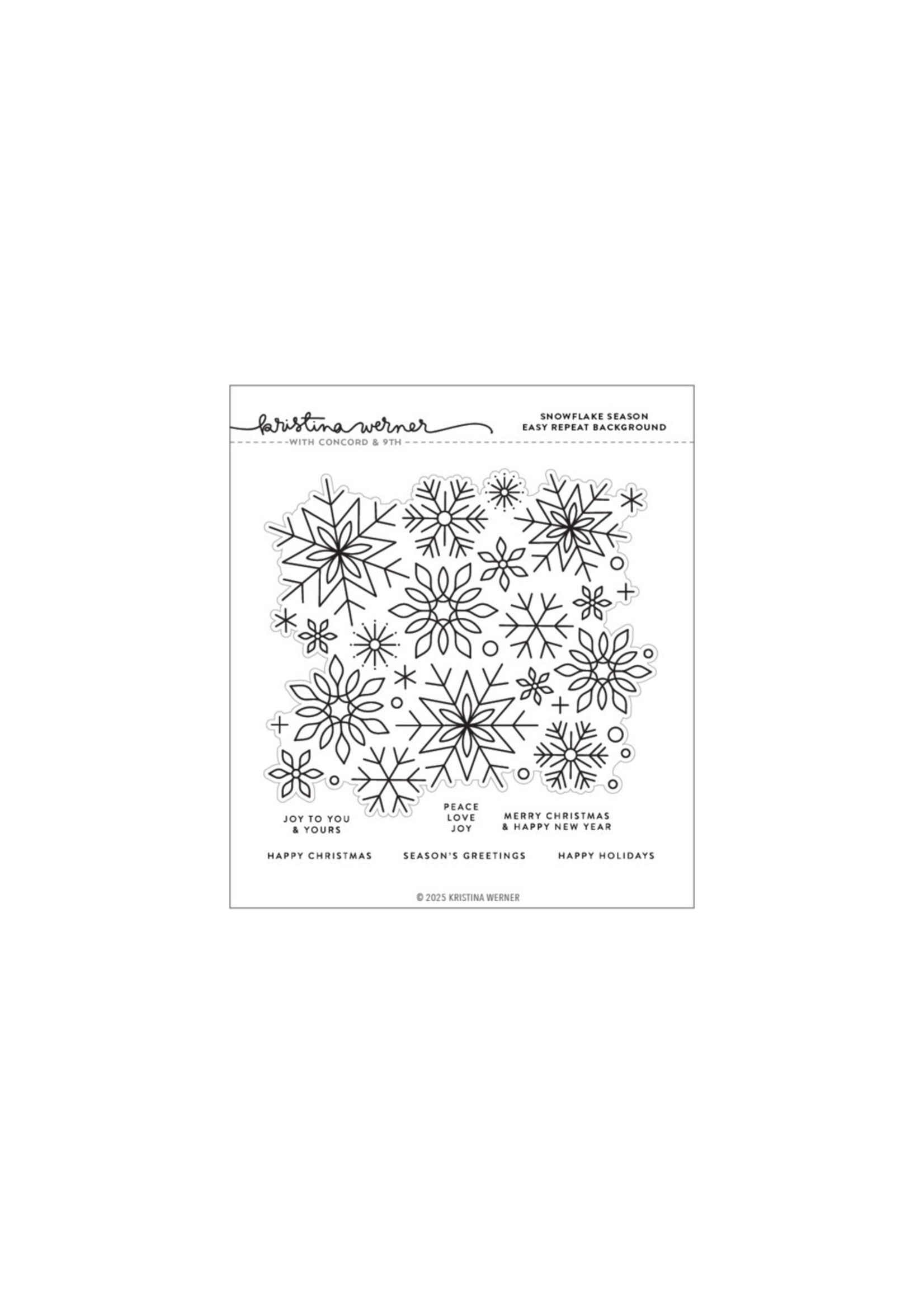Concord & 9th Kristina Warner Background Stamp, Snowflake Season Easy Repeat