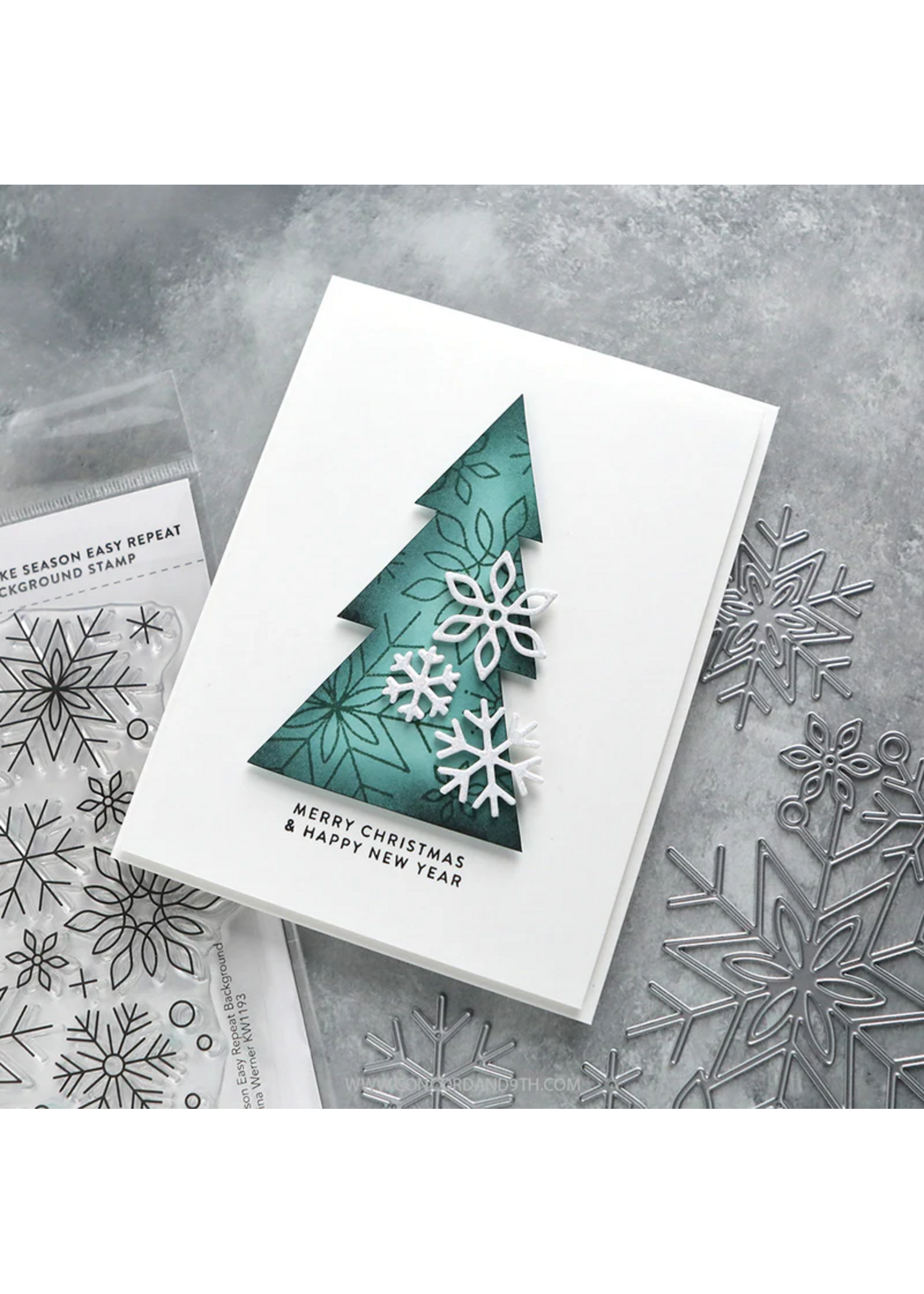 Concord & 9th Kristina Warner Background Stamp, Snowflake Season Easy Repeat