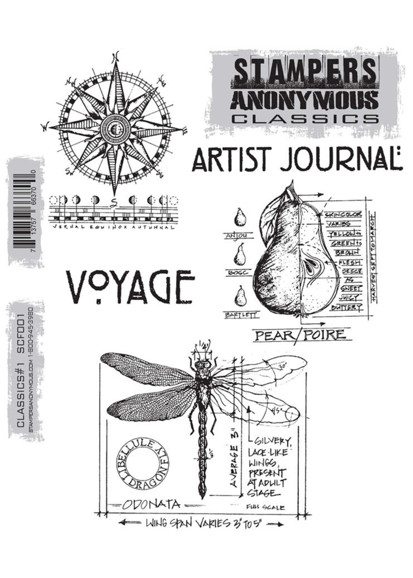 Stampers Anonymous Tim Holtz Cling Stamp, Classics #1