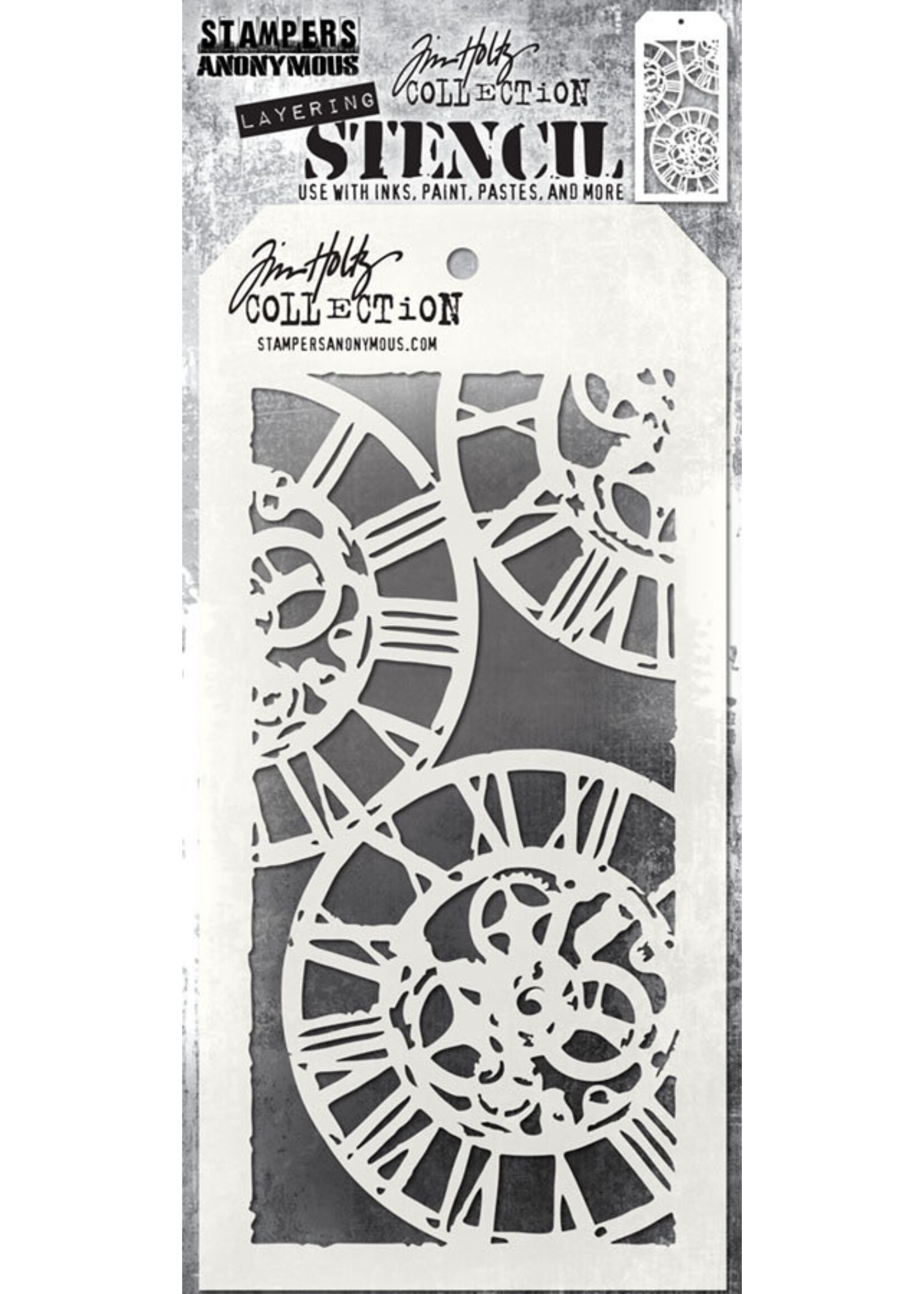 Stampers Anonymous Tim Holtz Layering Stencil, Clockwork