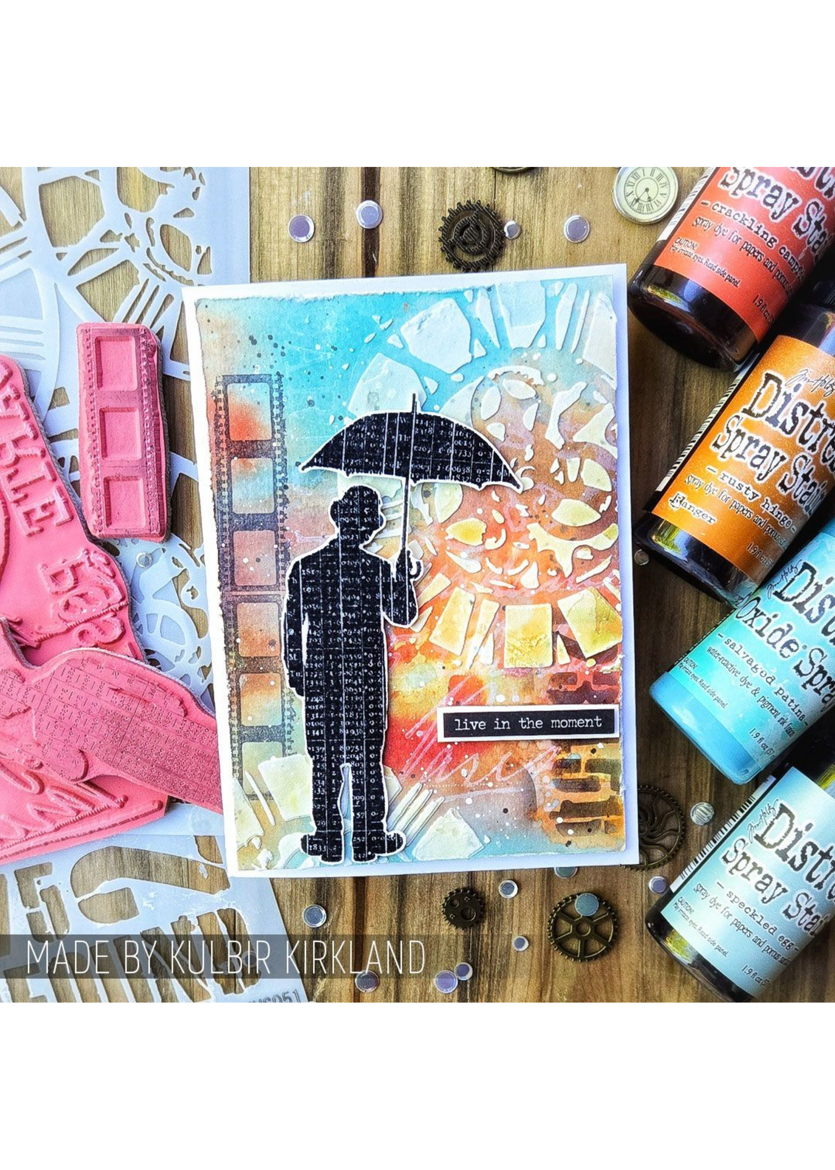 Stampers Anonymous Tim Holtz Layering Stencil, Clockwork
