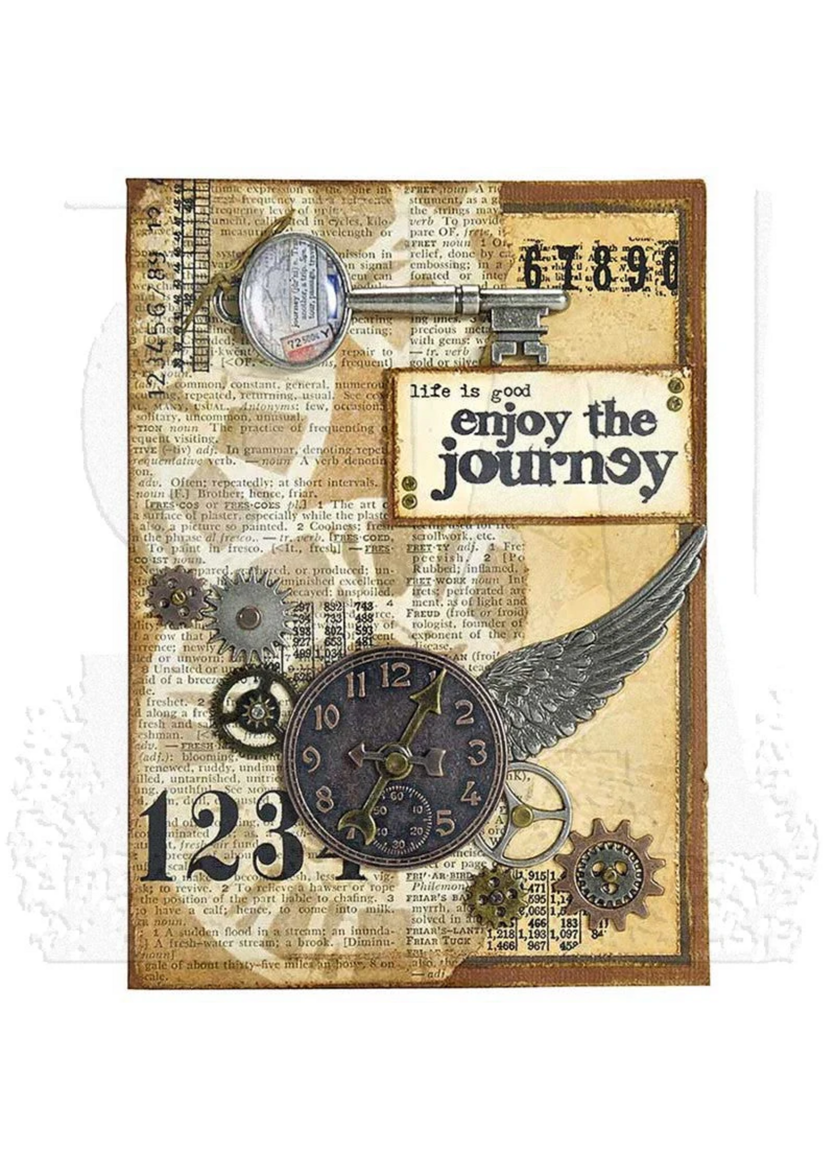 Stampers Anonymous Tim Holtz Layering Stencil, Clockwork