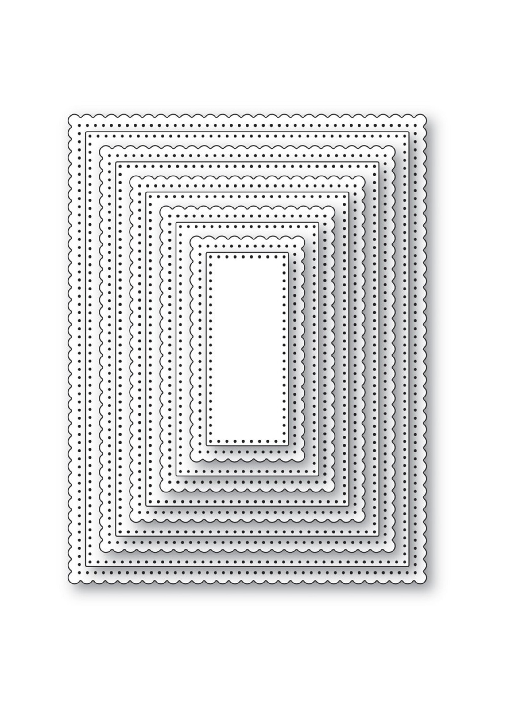 Poppy Stamps Die, Scalloped Pinpoint Frames