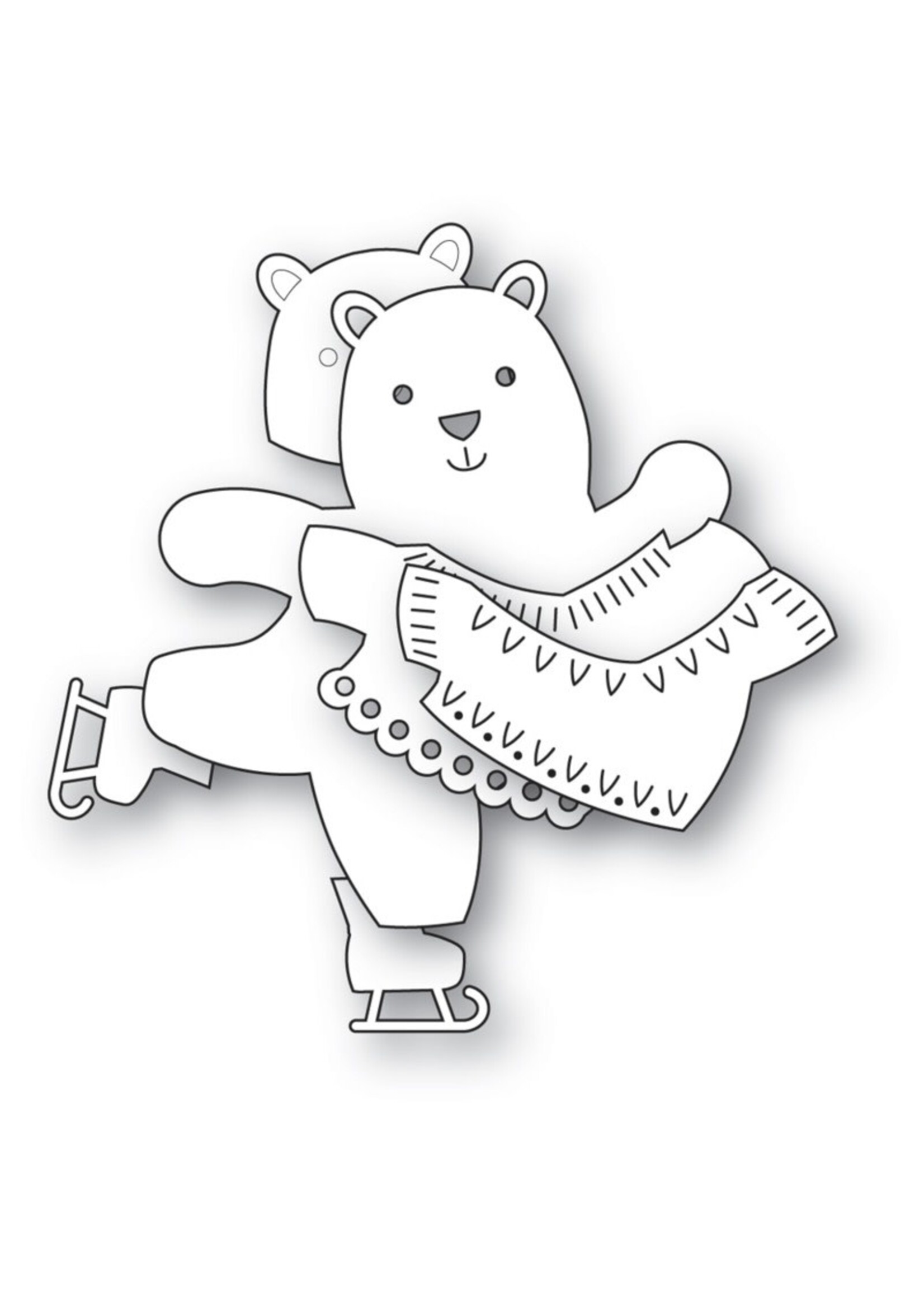 Poppy Stamps Die, Nordic Skating Bear