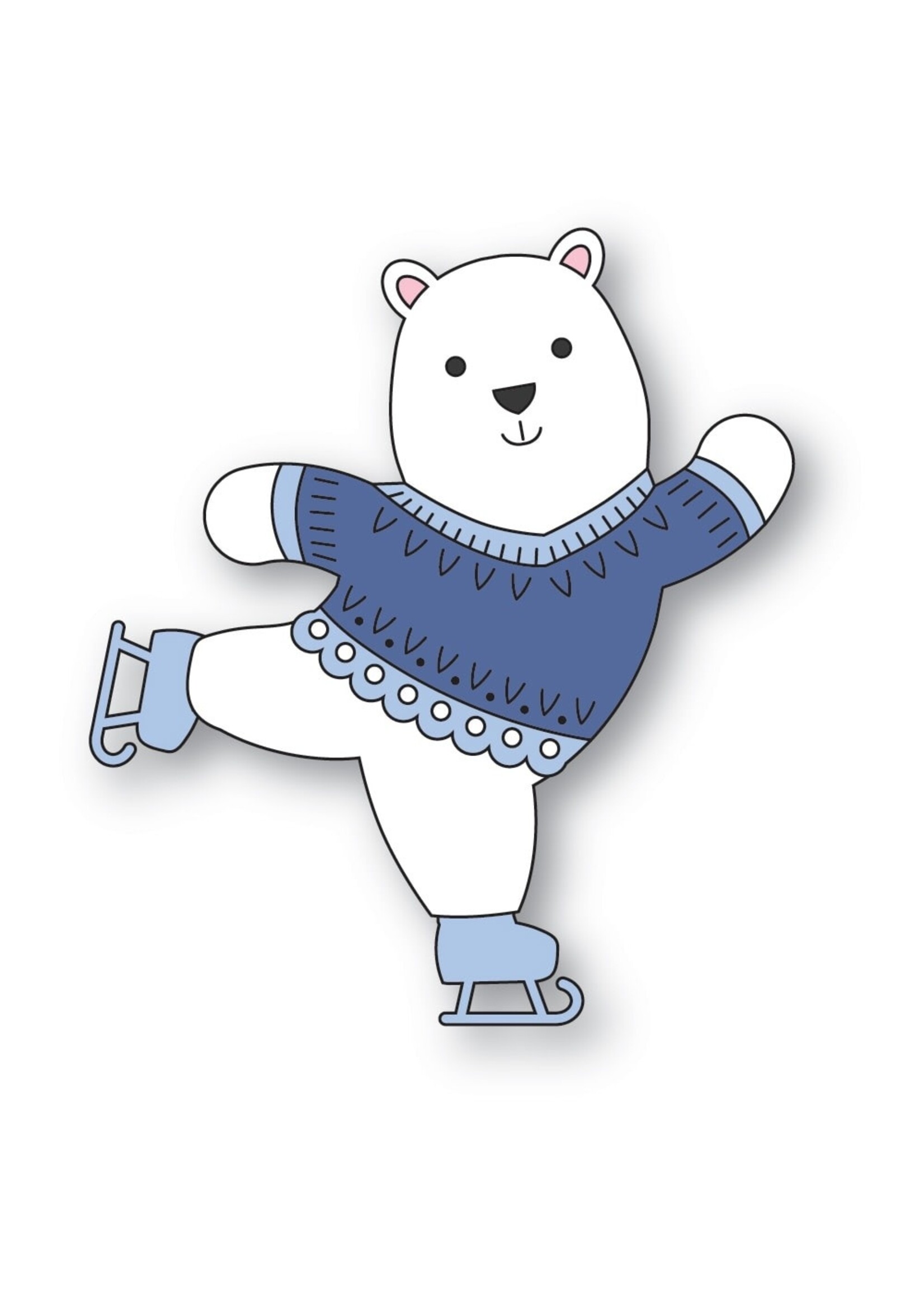 Poppy Stamps Die, Nordic Skating Bear