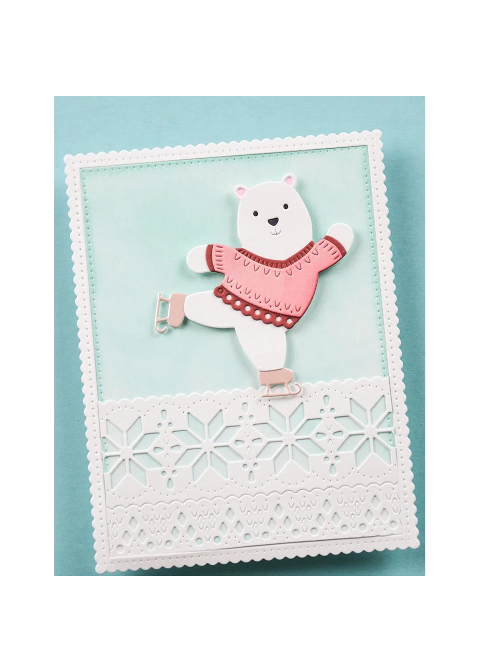 Poppy Stamps Die, Nordic Skating Bear