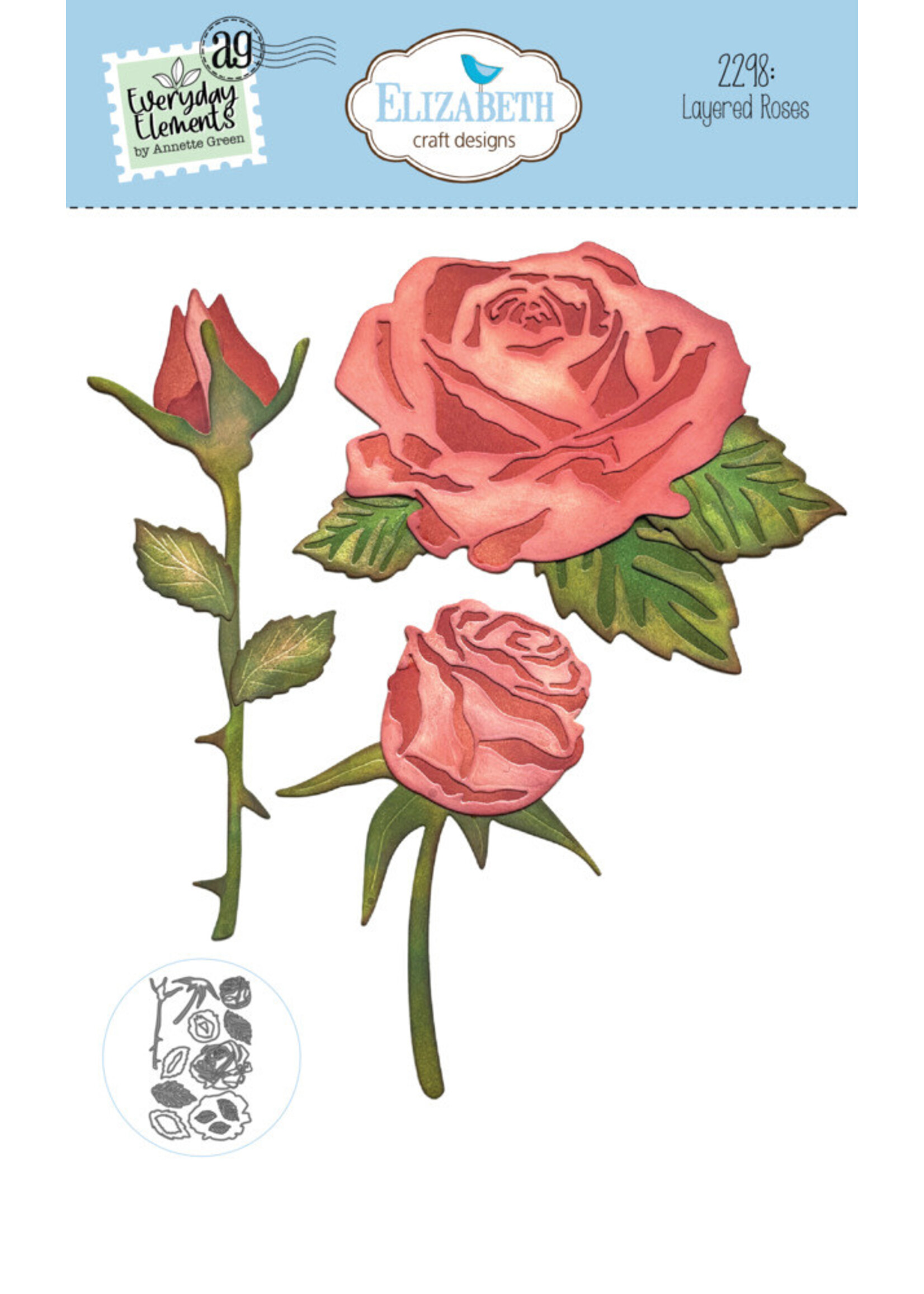Elizabeth Craft Design ECD Die, Layered Roses