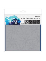 Ranger Simon Hurley Layering Stencils, Festive Poinsettias (4pc)