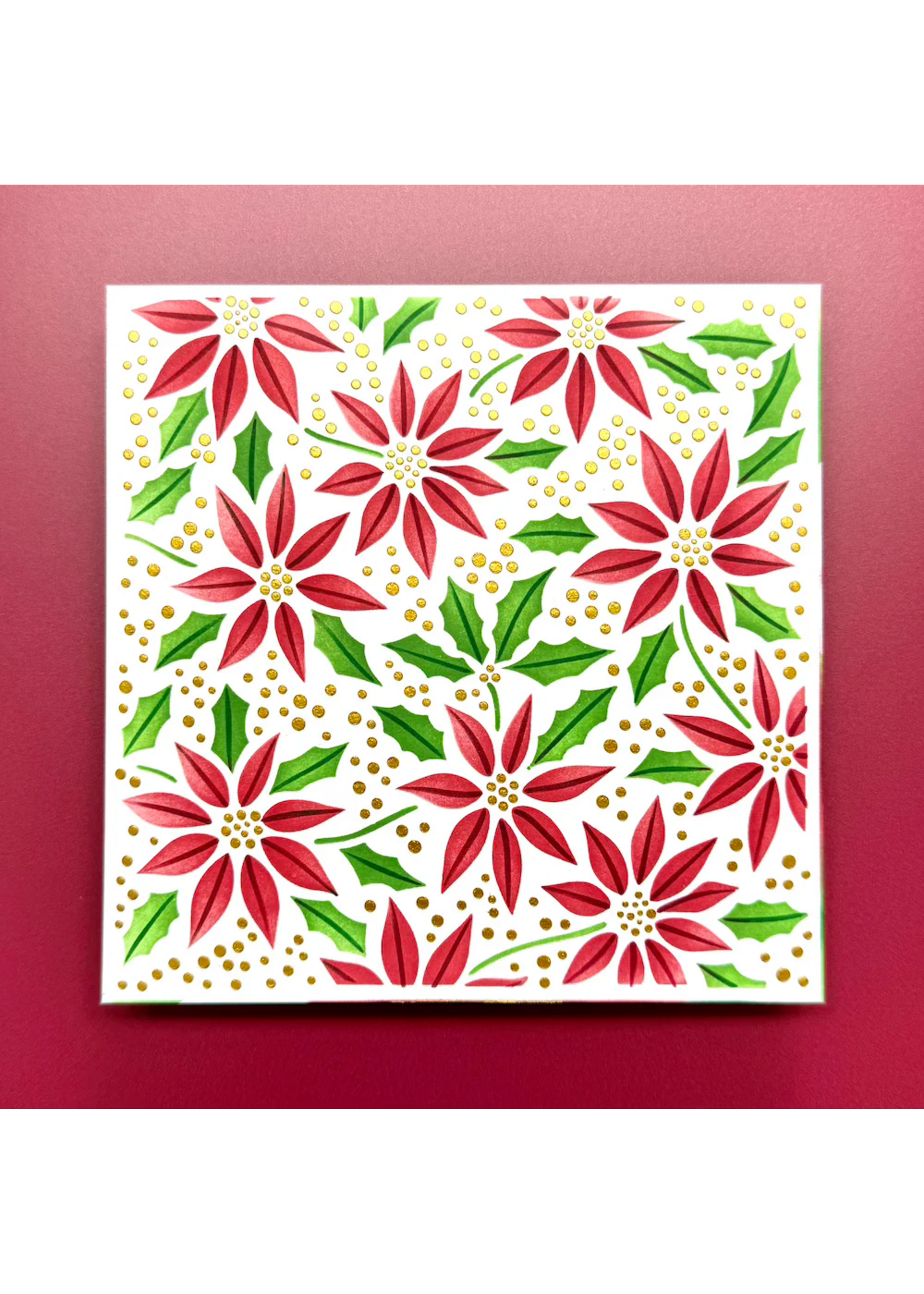 Ranger Simon Hurley Layering Stencils, Festive Poinsettias (4pc)