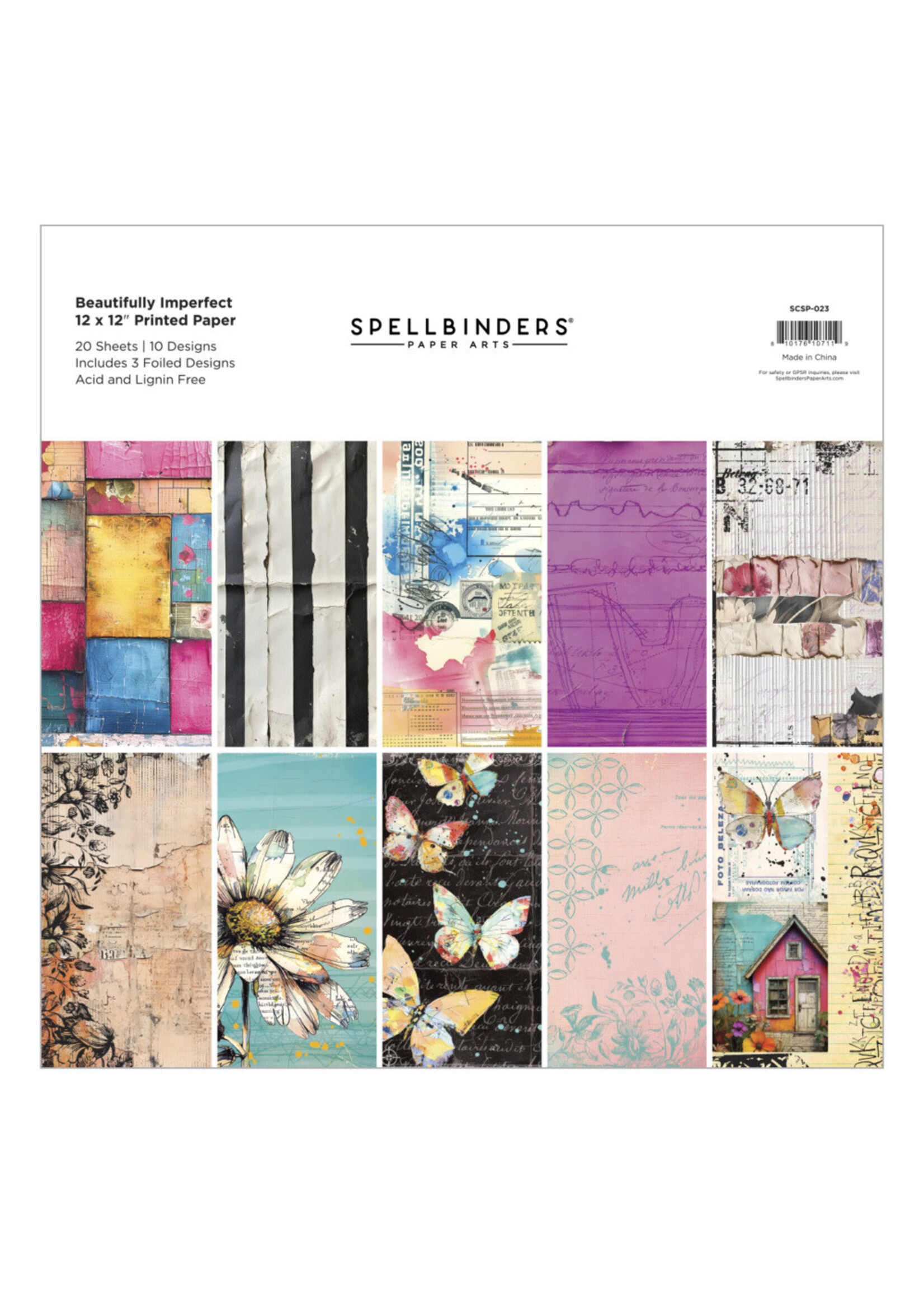 Spellbinders Spellbinders 12X12 Printed Paper Pack, Beautifully Imperfect