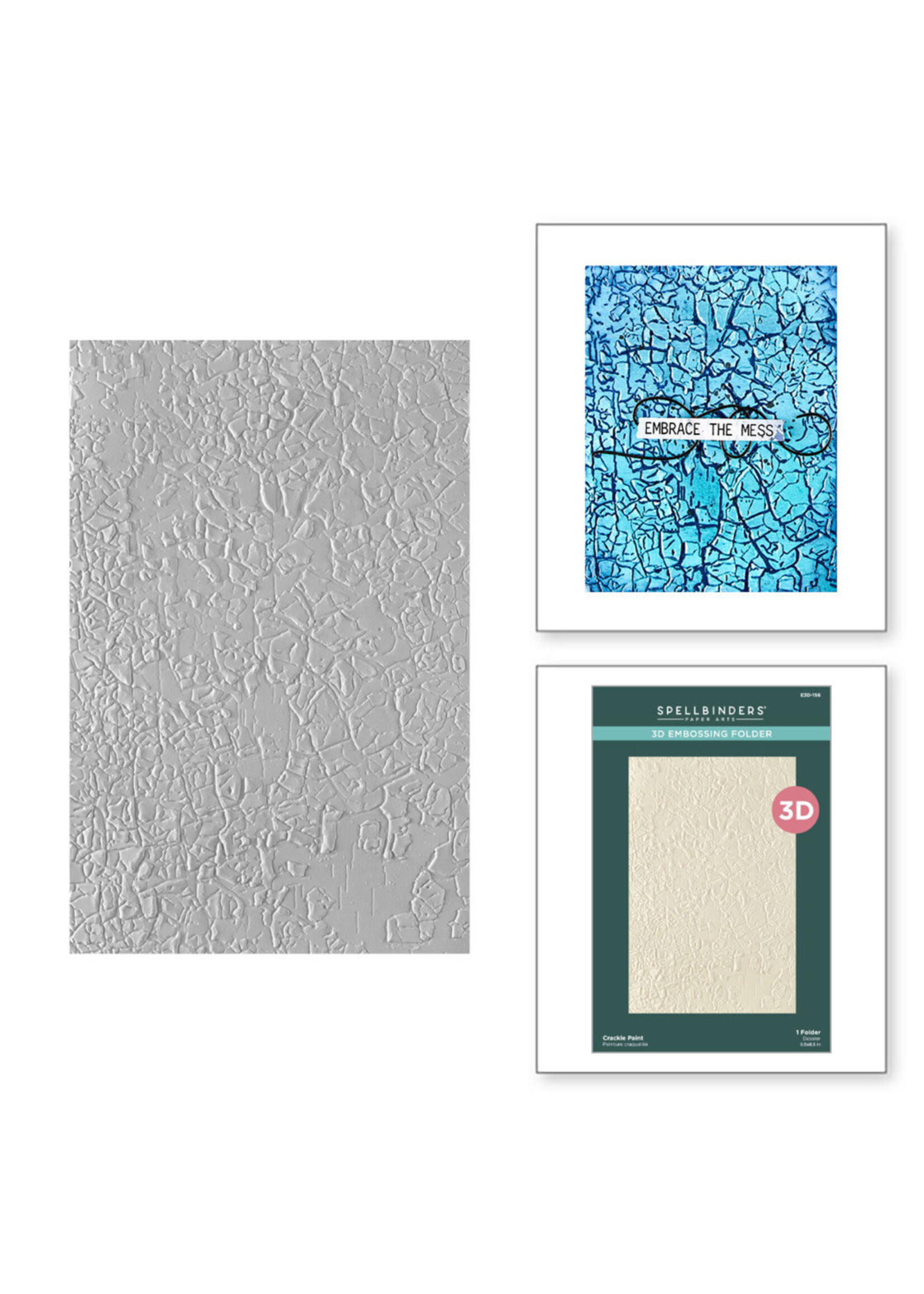 Spellbinders Spellbinders 3D Embossing Folder, Beautifully Imperfect - Crackle Paint