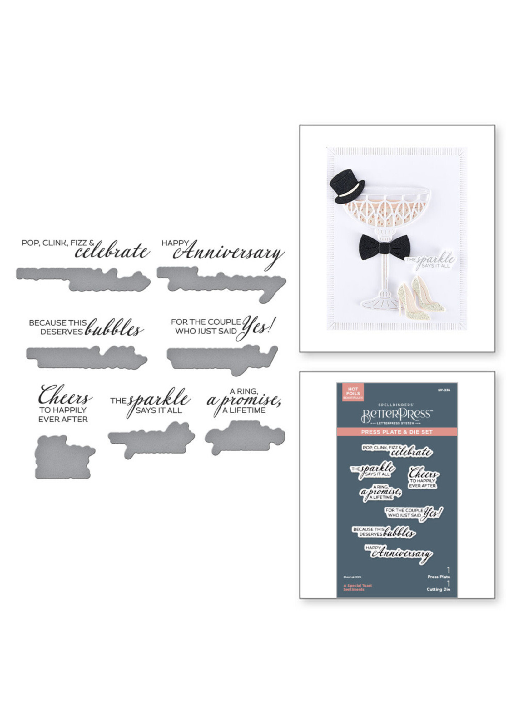 Spellbinders Spellbinders BetterPress Plate & Die, A Special Toast Sentiments