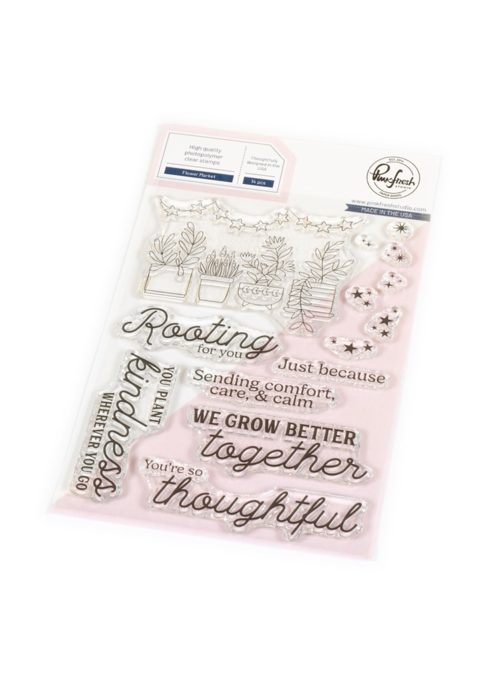 Pink Fresh Studio Pink Fresh Stamp/Die/Stencil Bundle, Flower Market