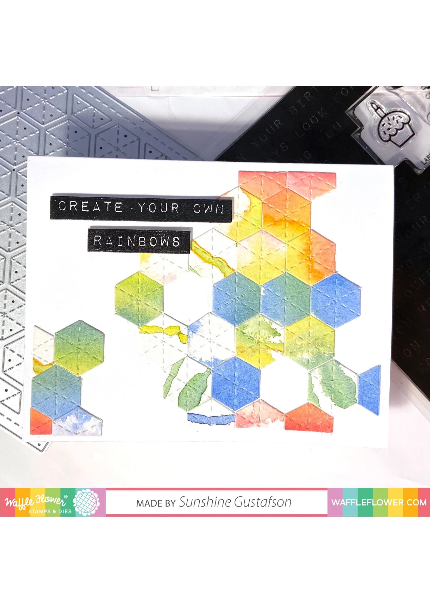 Waffle Flower Waffle Flower Die, Quilt Hexagon Panel