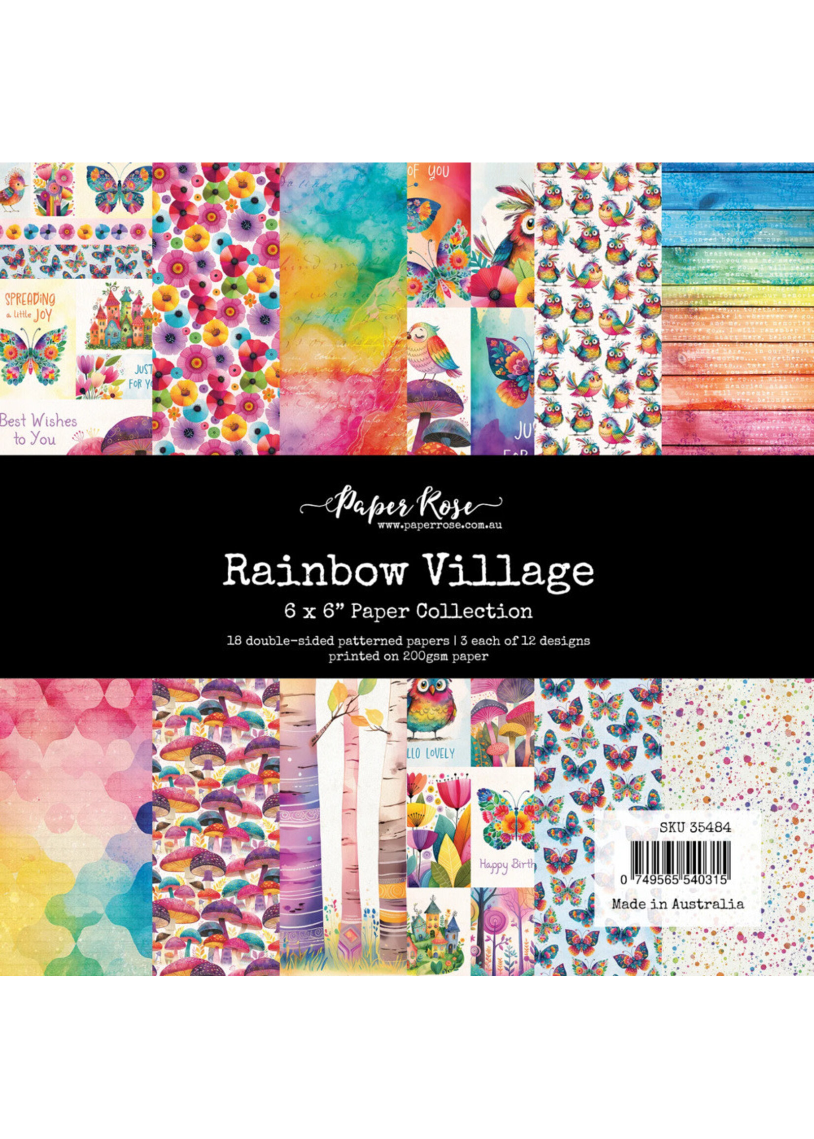 Paper Rose Paper Rose 6X6 Paper Collection, Rainbow Village