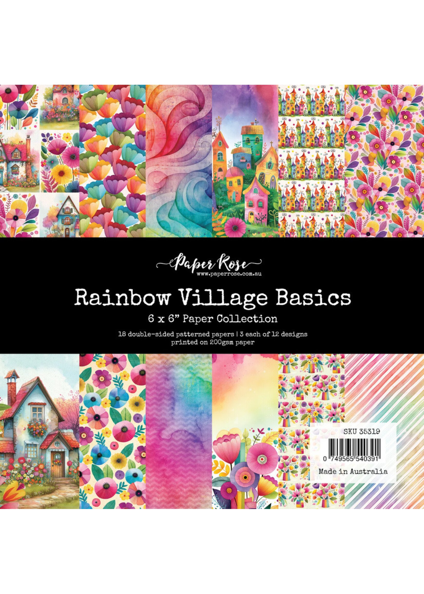 Paper Rose Paper Rose 6X6 Paper Collection, Rainbow Village Basics
