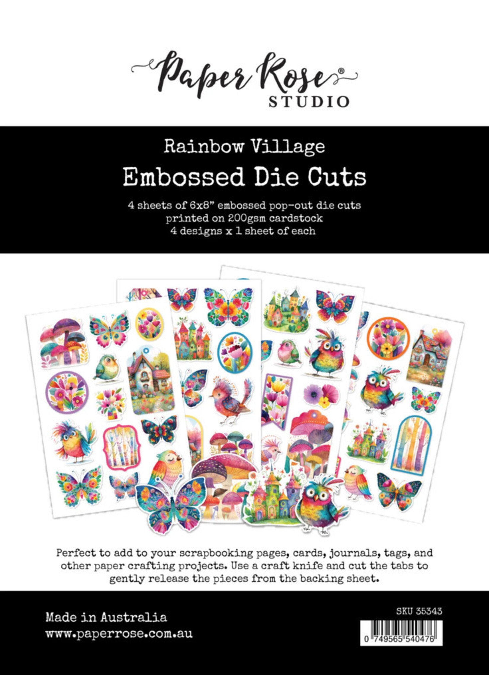 Paper Rose Paper Rose Embossed Die Cuts, Rainbow Village