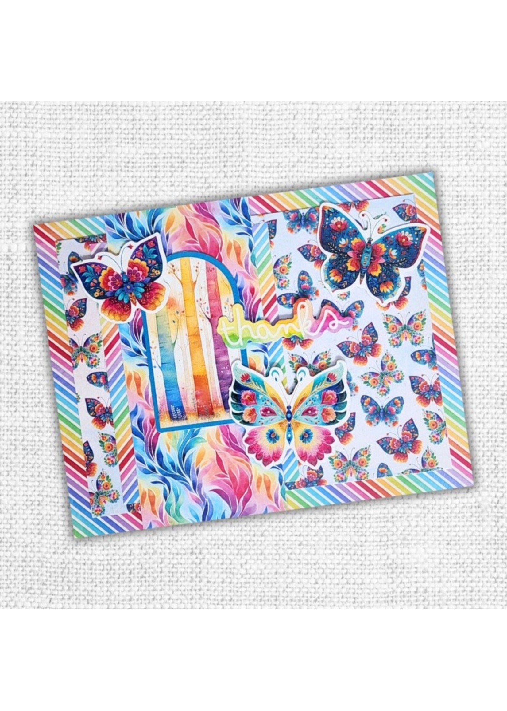 Paper Rose Paper Rose Embossed Die Cuts, Rainbow Village