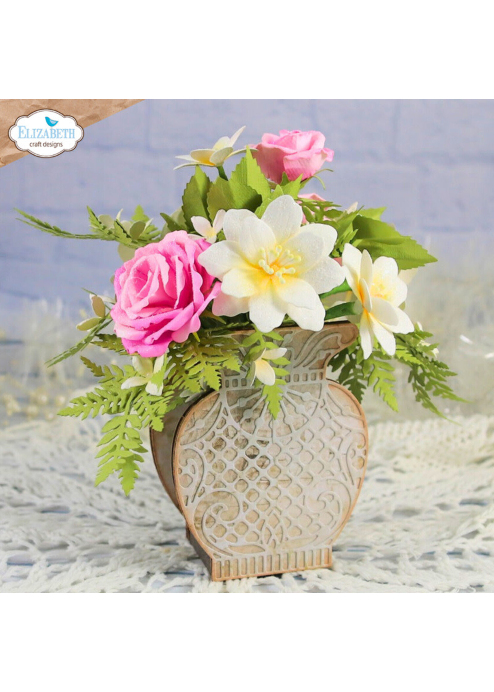 Elizabeth Craft Design ECD 3mm MDF, Floral Vase