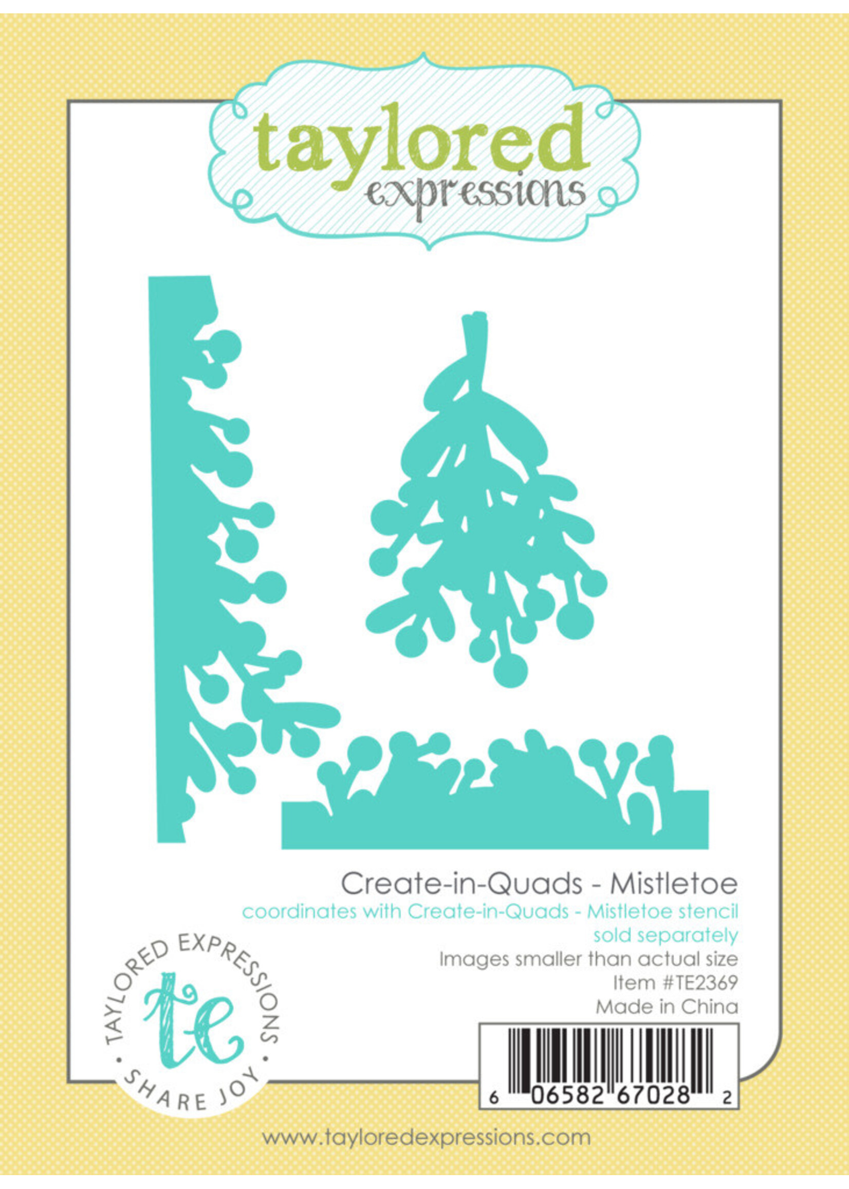 Taylored Expressions TE Die, Create-in-Quads Mistletoe