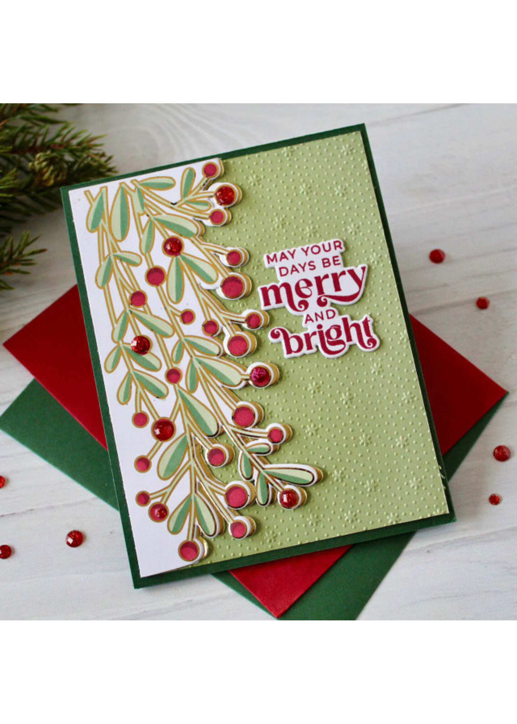 Taylored Expressions TE Die, Create-in-Quads Mistletoe