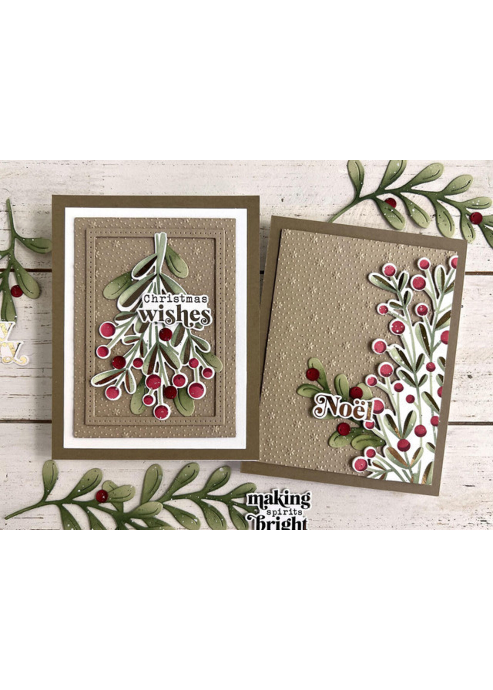 Taylored Expressions TE Die, Create-in-Quads Mistletoe