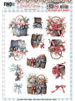 Berries Beauties 3D Push Out Sheet, Frosted Florals - Basket