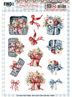 Berries Beauties 3D Push Out Sheet, Frosted Florals - Bow