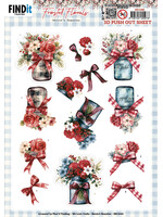Berries Beauties 3D Push Out Sheet, Frosted Florals - Vase