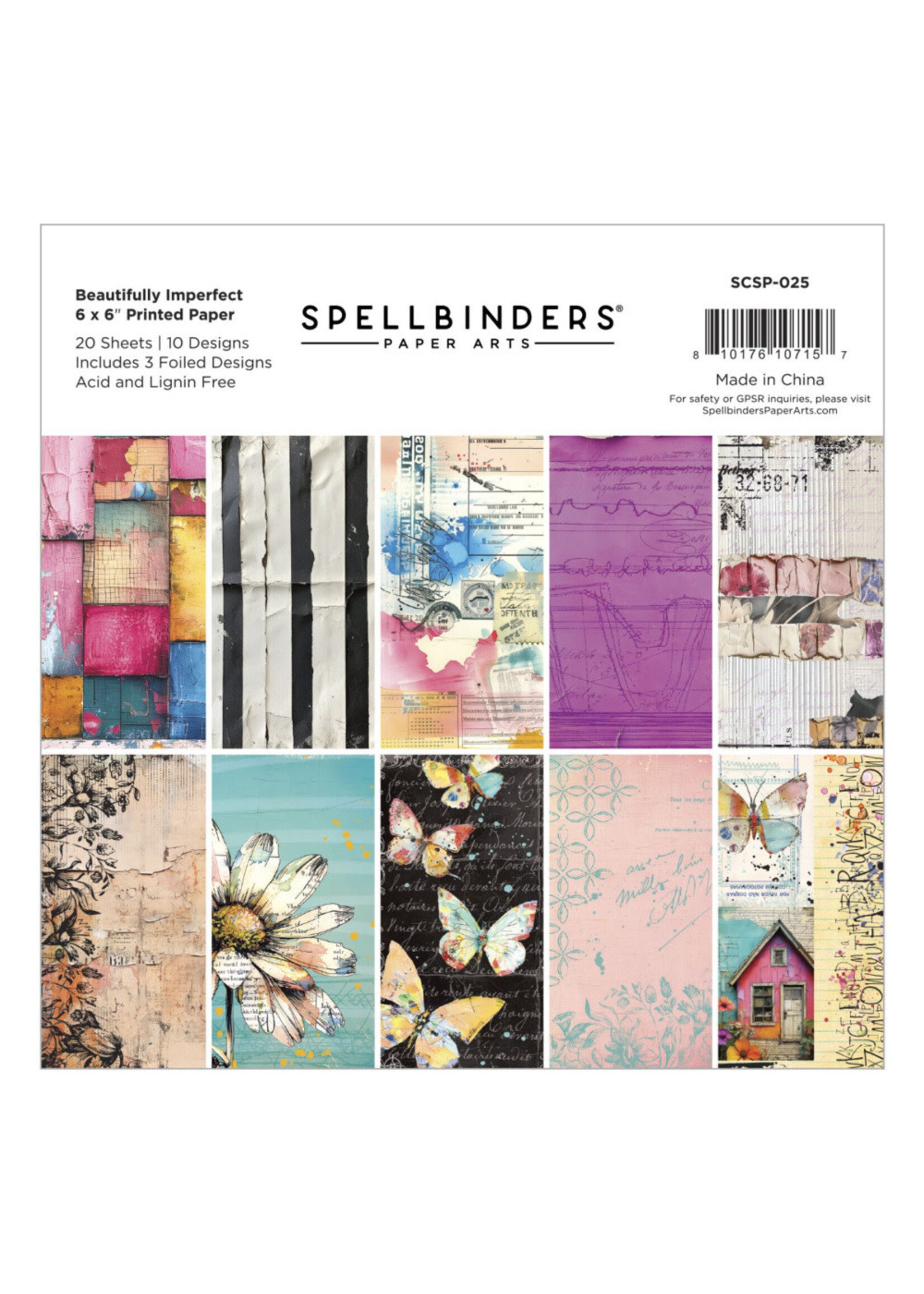 Spellbinders Spellbinders 6x6 Printed Paper, Beautifully Imperfect