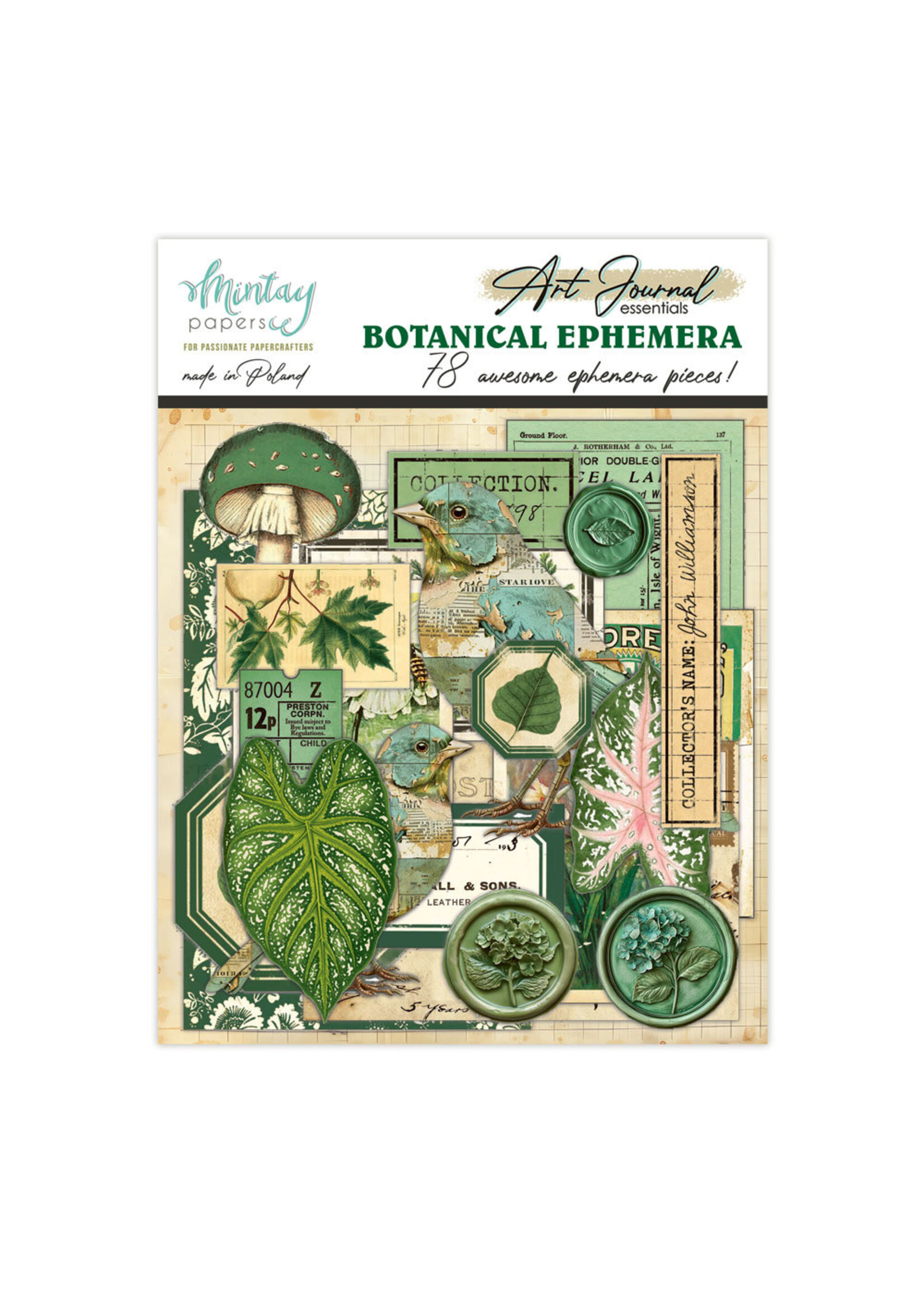 Mintay Art Journal Ephemera Pack, Botanical (78pc)