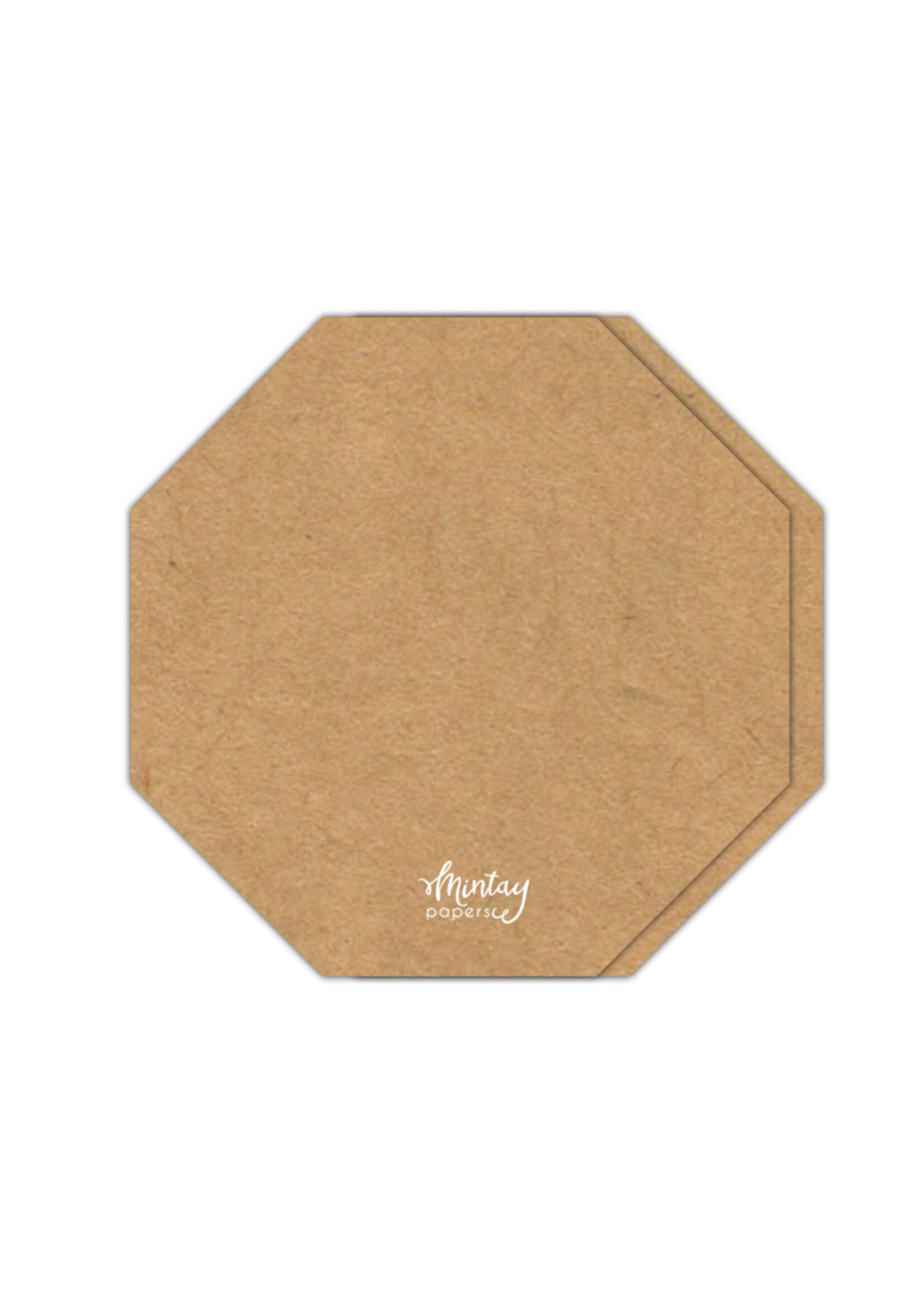 Mintay Basic Octagon Card Base, Kraft (5)