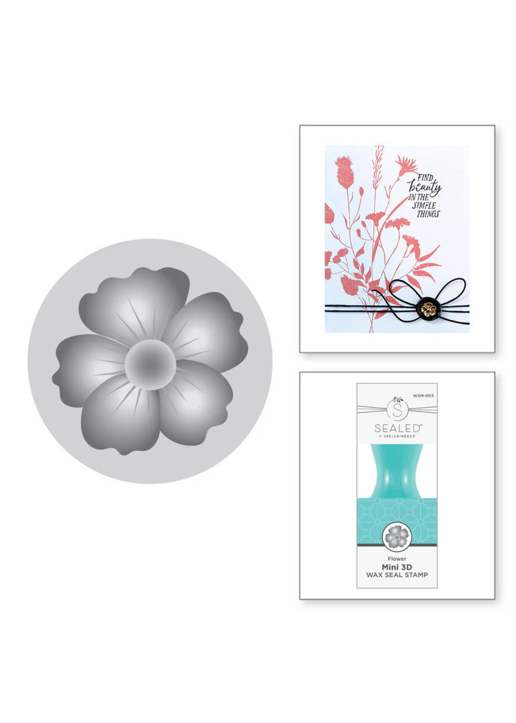 Spellbinders Spellbinders Mini 3D Wax Seal Stamp, Flower