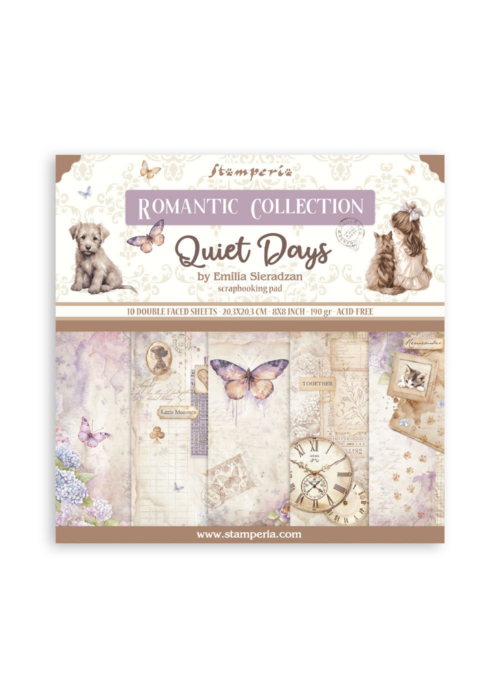 Stamperia Stamperia 8x8 Paper Pad, Quiet Days