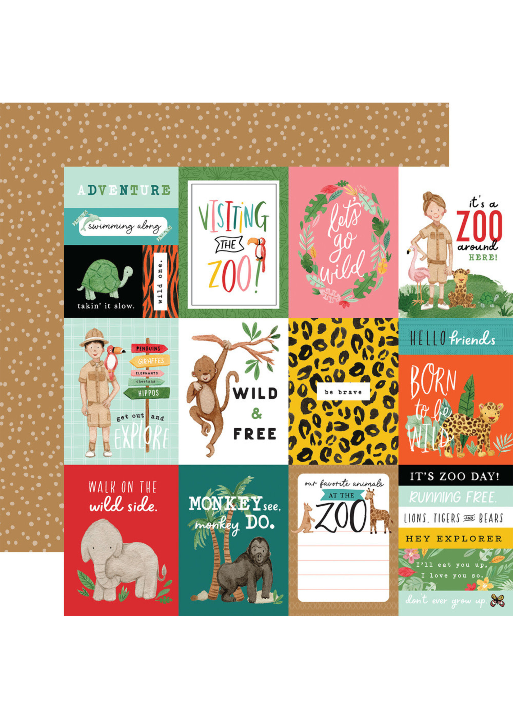 Echo Park Echo Park 12x12 Animal Kingdom, 3x4 Journaling Cards