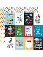 Echo Park Echo Park 12x12 Play all Day Boy, 3x4 Journaling Card