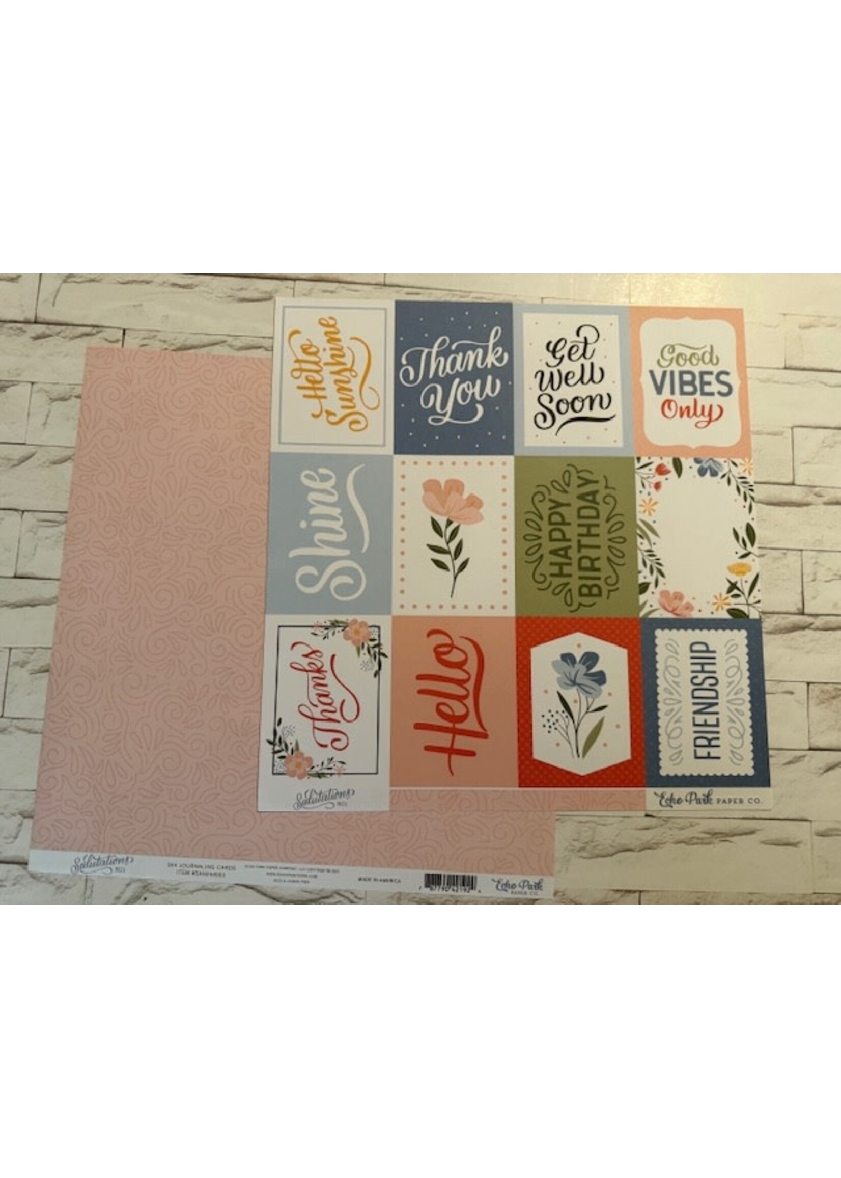 Echo Park Echo Park 12x12 Salutations No. 1,  3x4 Journaling Cards