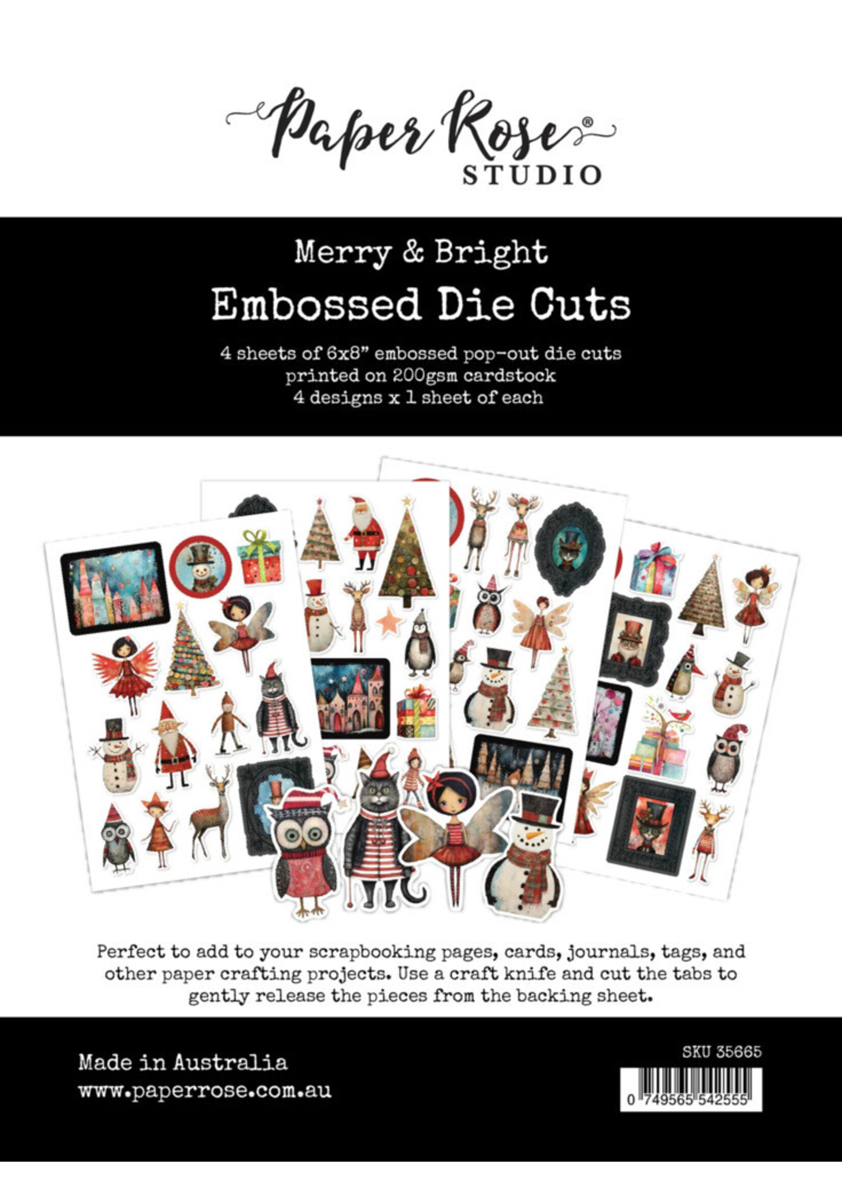 Paper Rose Paper Rose Embossed Die Cuts, Merry and Bright